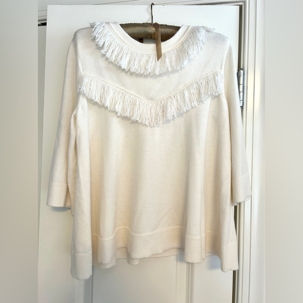 Kate Spade, creamy white sweater top, size small.